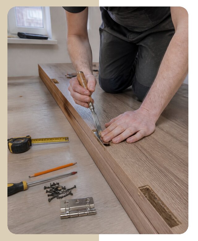 Врезка дверных петель в межкомнатные и входные двери в Соколе